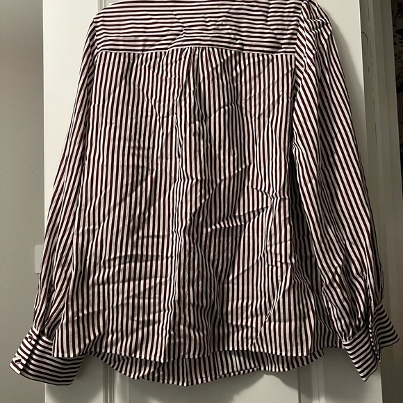 Anthropologie maroon and White Striped Blouse - Picture 2 of 3